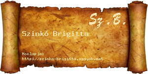 Szinkó Brigitta névjegykártya